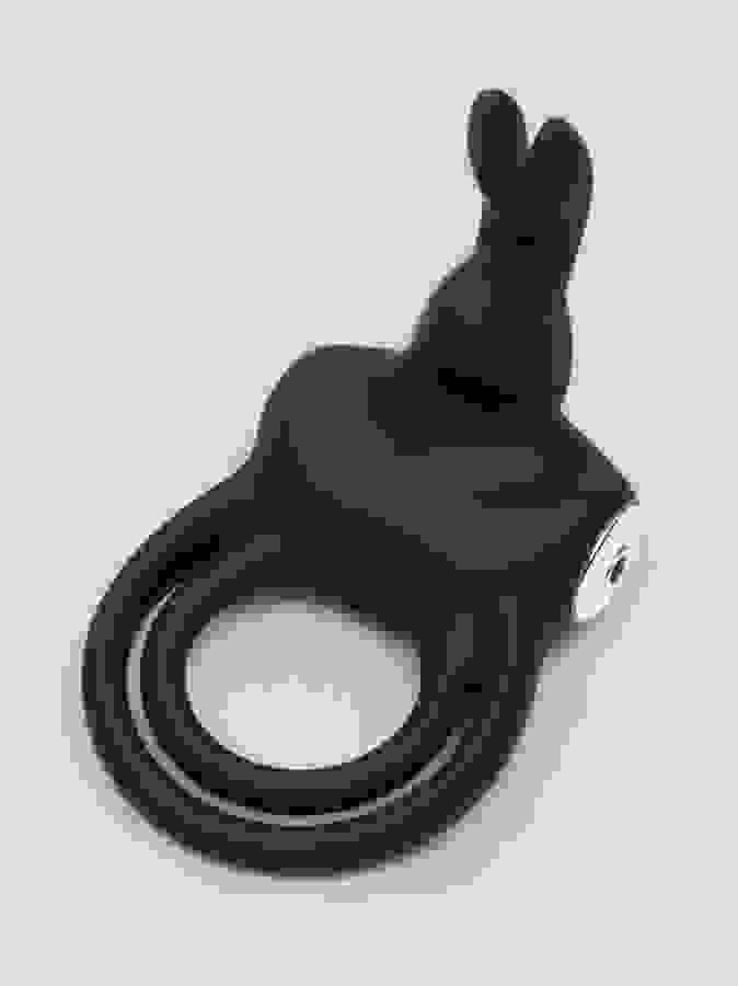 Happy Rabbit Stimulating Rechargeable Rabbit Cock Ring, Black, hi-res